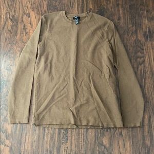 Olive green waffle knit long sleeve shirt
